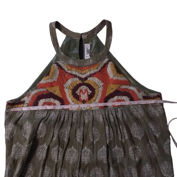 THML Halter Neck Sleeveless Embroidered Crochet Batik Print dress size M - Picture 7 of 12